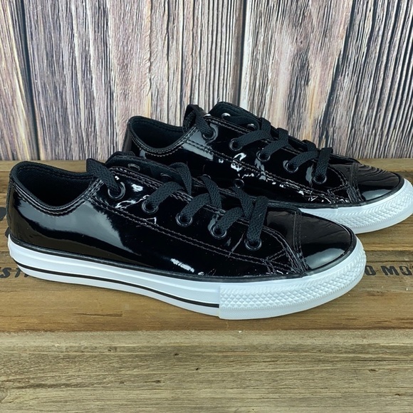 Converse Other - Black Patent Leather Converse Shoes (Size 2)